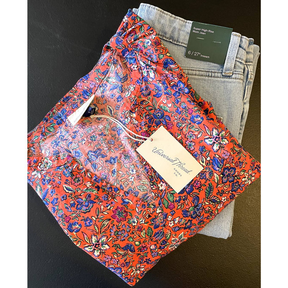 wild fable Denim - jeans size 6, 27" inseam, Wild Fable, new with bonus floral shirt S